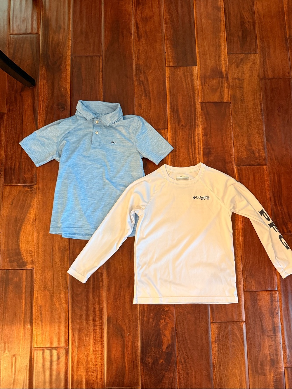 Columbia White Long-Sleeve Sun Shirt & Light Blue Polo Set